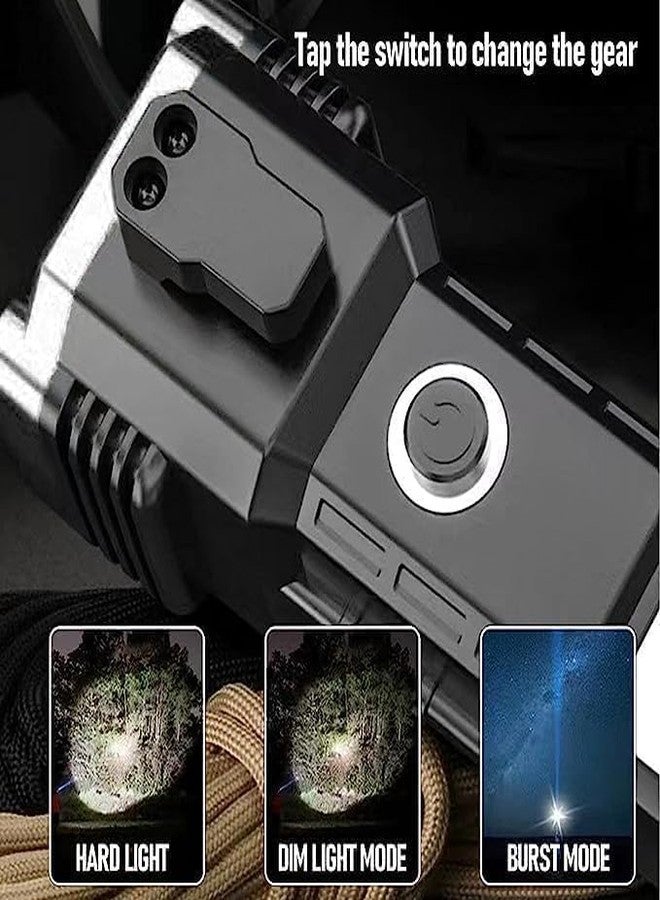 WELLUCK 3 in 1 Torch Light High Power Rechargeable - LED Torch Light Waterproof Pocket Flashlight, High Beam, Compact & Powerful for Home, Mini Handheld Torch Rechargeable (3in1 Torch, Black, Medium) - Image 3